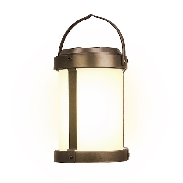 OneSync 4 In. Solar Power Metal Round Hanging Lantern Bronze